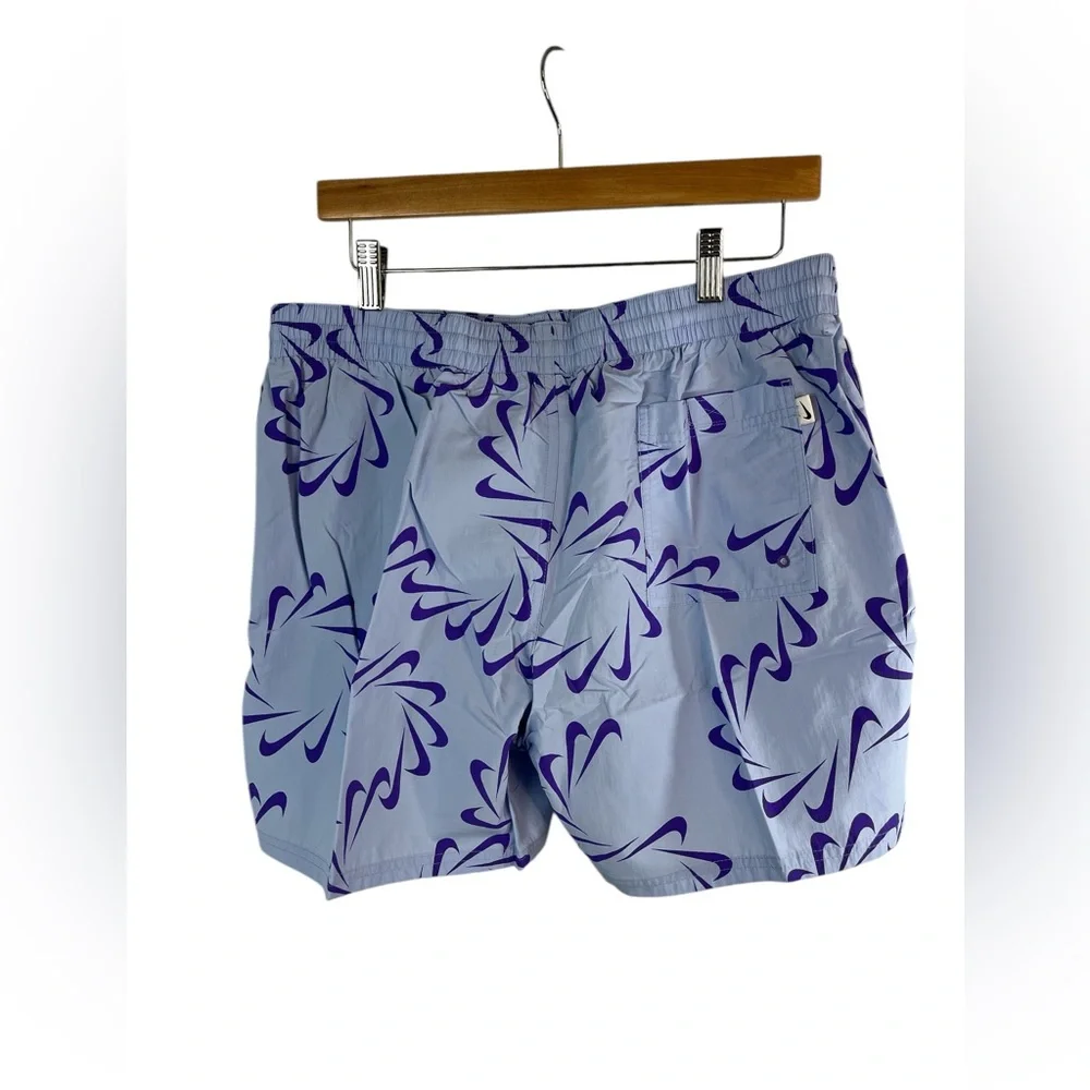 Nike men’s blue and‎ purple check logo lined swim trunks size XL